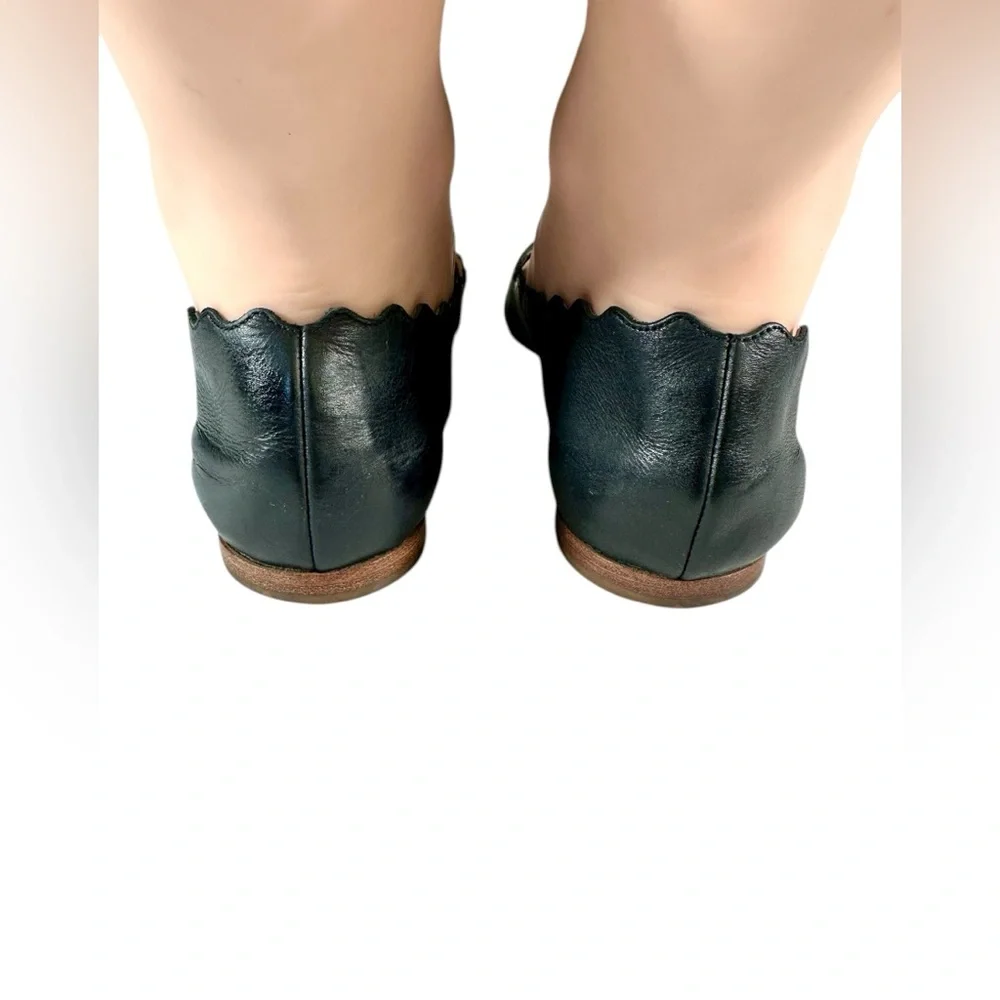 Chloe LAUREN Leather Scalloped Ballet Flats. Made in Italy US 7.5 - Picture 4 of 14
